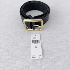 Anthropologie Leather Belt with Gold Buckle